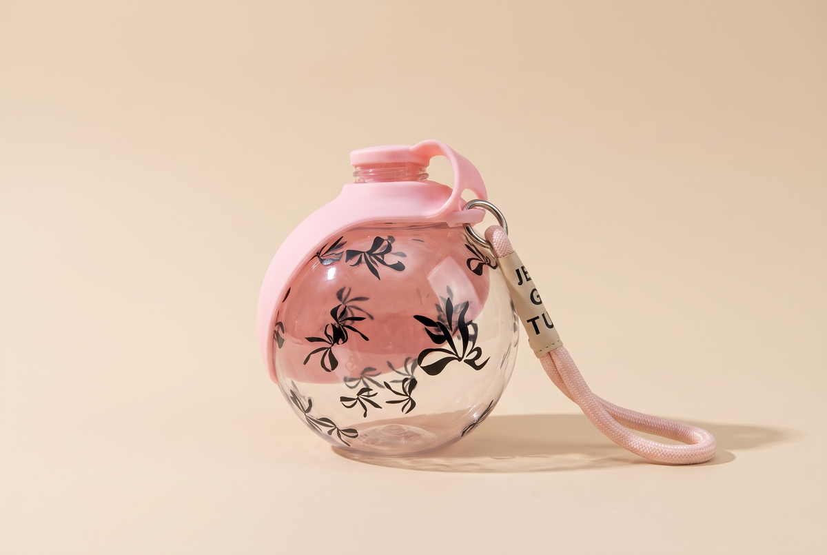 Turflaske – Rosa med mønster