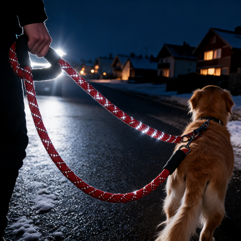 Reflekskobbel 1,5 m som lyser opp i billys